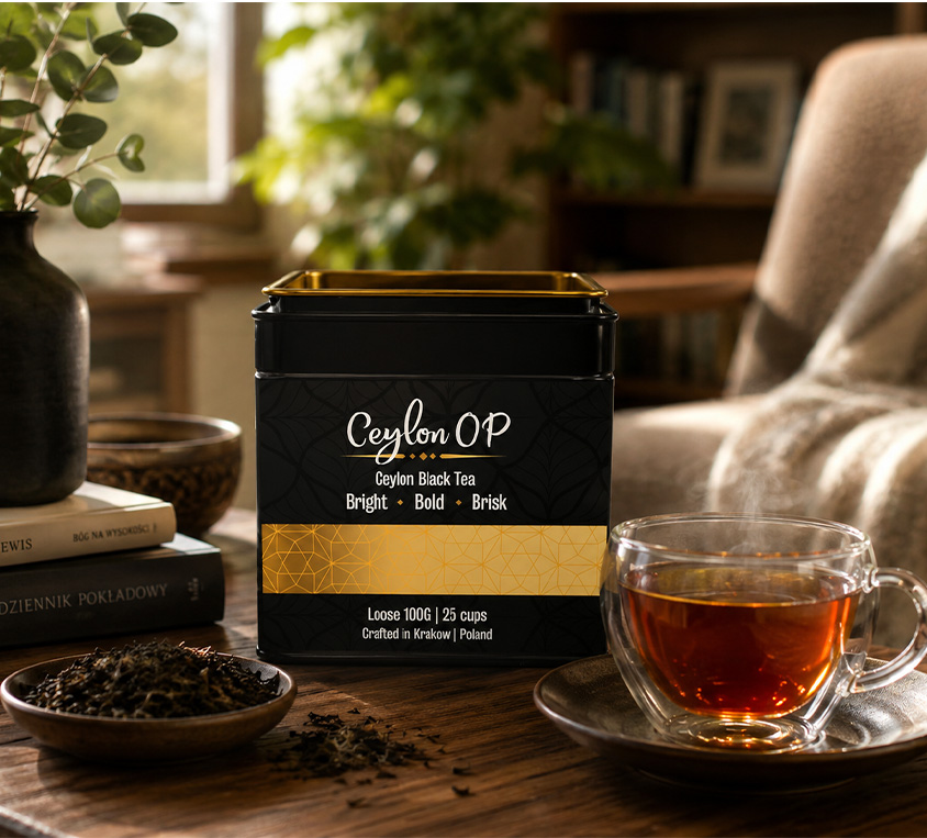 Ceylon OP Leo Tea w eleganckiej puszce